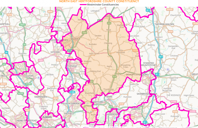 North East Hertfordshire OS map 