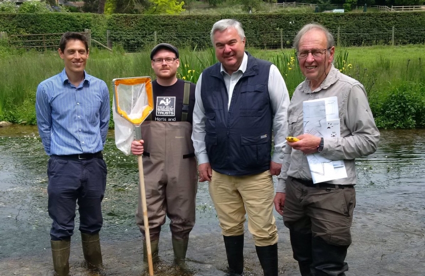 Sir Oliver's visit to Tewinbury with the Herts and Middlesex Wildlife Trust