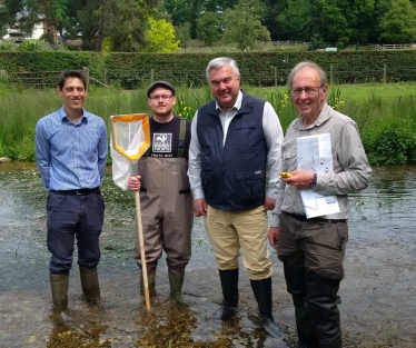 Sir Oliver's visit to Tewinbury with the Herts and Middlesex Wildlife Trust