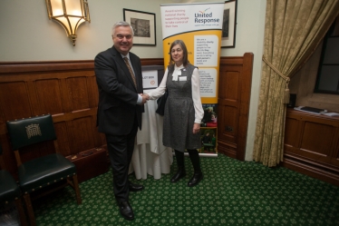 Sir Oliver with Sue Jagelman of Barley - a trustee of United Response
